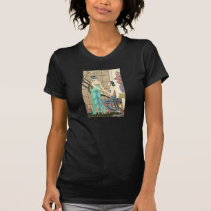 Kunst-Deko-Damen durch das Fenster T-Shirt