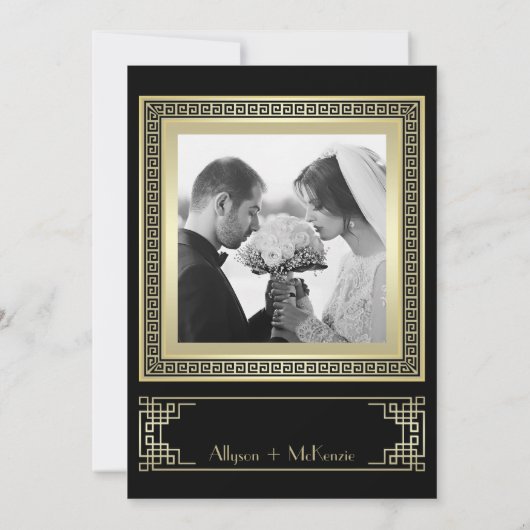 Kunst-Deko danken Ihnen Wedding Einladung (Rückseite)