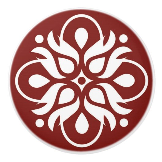 Kunst-Deko-Fach-Zug - Burgunder Keramikknauf (Vorderseite)