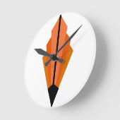 Kunst-Deko-Fan-Muster in der Orange Runde Wanduhr (Winkel)