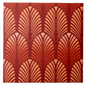 Kunst-Deko-Feder-Muster, Mandarine Fliese (Vorderseite)