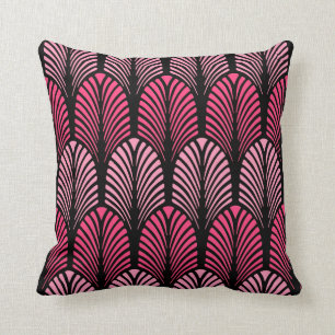 Kunst-Deko-Feder-Muster, pinkfarbenes rosa und Kissen