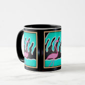 Kunst-Deko-Flamingos Tasse (Vorderseite Links)