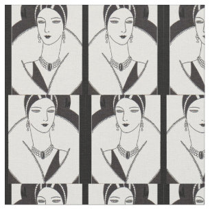 Kunst-Deko-Frauendruck 1928 Stoff
