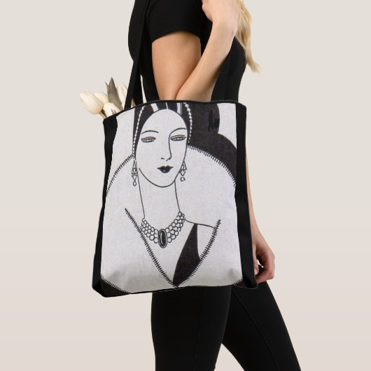 Kunst-Deko-Frauendruck 1928 Tasche (Von Nahem)
