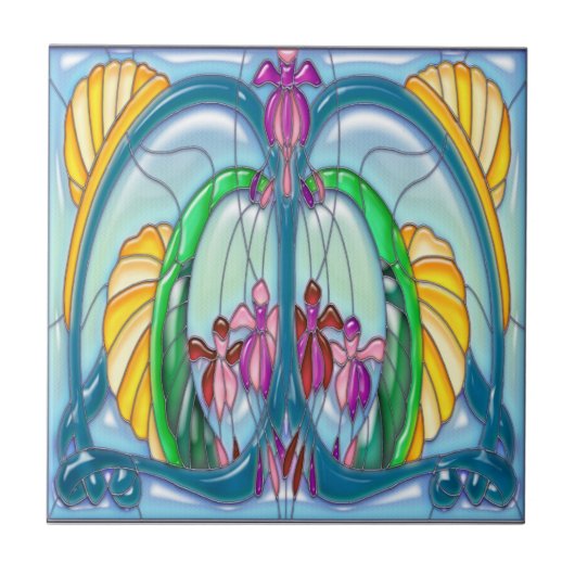 Kunst-Deko Fuschia beflecktes Glas Fliese (Vorderseite)