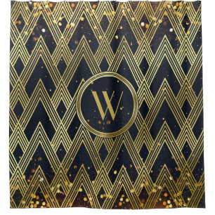Kunst-Deko Gatsby Glamour-geometrisches Duschvorhang