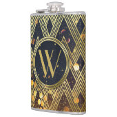 Kunst-Deko Gatsby Glamour-geometrisches Flachmann (Links)