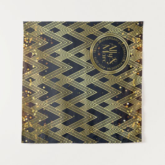 Kunst-Deko Gatsby Glamour-geometrisches Wandteppich (Vorderseite (Horizontal))