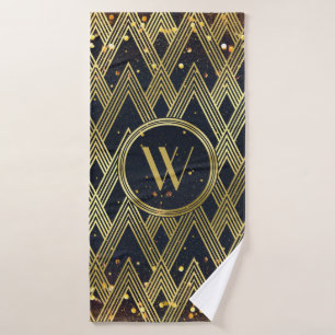 Kunst-Deko Gatsby Glitzer-geometrisches Badehandtuch