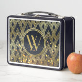 Kunst-Deko Gatsby Glitzer-geometrisches Metall Brotdose (Beispiel)