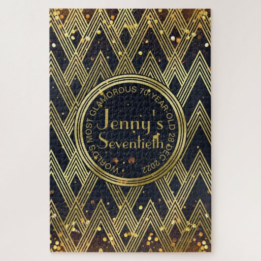 Kunst-Deko Gatsby Glitzer-geometrisches Puzzle (Vertikal)