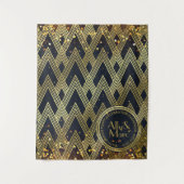 Kunst-Deko Gatsby Glitzer-geometrisches Wandteppich (Vorderseite)