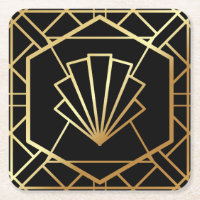 Kunst-Deko Gatsby inspirierte Untersetzer