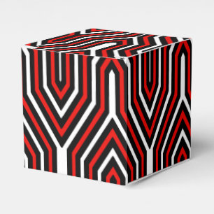 Kunst-Deko geometrisch - Rot, Schwarzweiss Geschenkschachtel