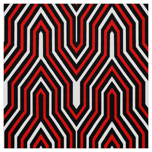 Kunst-Deko geometrisch - Rot, Schwarzweiss Stoff (Muster)