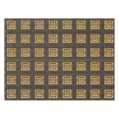 Kunst-Deko-geometrisches Quadratschwarzes u. -gold Tischdecke (Vorderseite (Horizontal))
