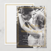 Kunst-Deko-goldene Rahmen-Foto-Hochzeits-Einladung Einladung (Vorne/Hinten)