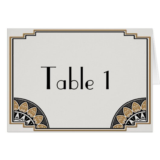 Kunst-Deko-GoldPosh Wedding Tischnummer (Vorderseite (Horizontal))