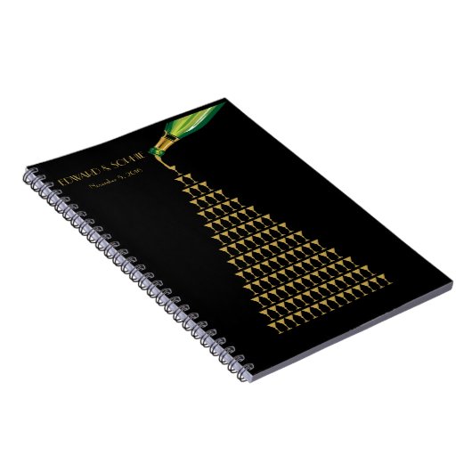 Kunst-Deko großes Gatsby Champagner Notizblock (Rechte Seite)