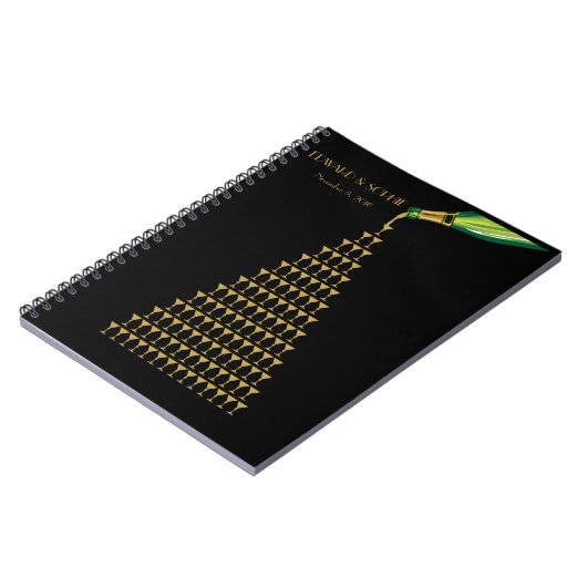 Kunst-Deko großes Gatsby Champagner Notizblock (Linke Seite)