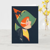 Kunst-Deko-Hexe-schwarze Katze Karte (Gelbe Blume)