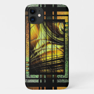 Kunst-Deko im Grün und im Gold iPhone 11 Hülle