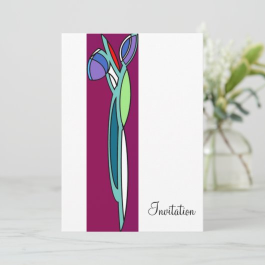 Kunst-Deko-Iris - CP-Einladung Einladung (Stehend Vorderseite)