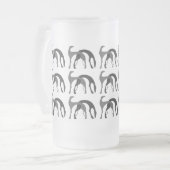Kunst-Deko-Jagdhund-mattierte Bier-Tasse Mattglas Bierglas (Vorderseite Links)