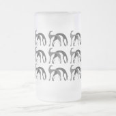 Kunst-Deko-Jagdhund-mattierte Bier-Tasse Mattglas Bierglas (Mittel)