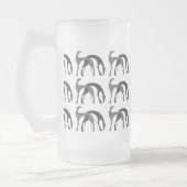 Kunst-Deko-Jagdhund-mattierte Bier-Tasse Mattglas Bierglas (Links)