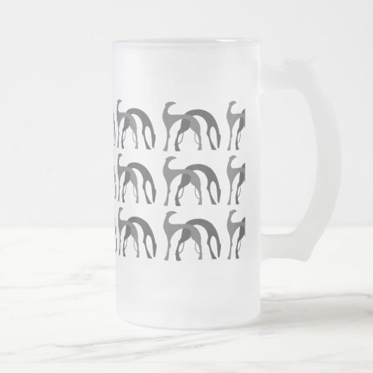 Kunst-Deko-Jagdhund-mattierte Bier-Tasse Mattglas Bierglas (Rechts)