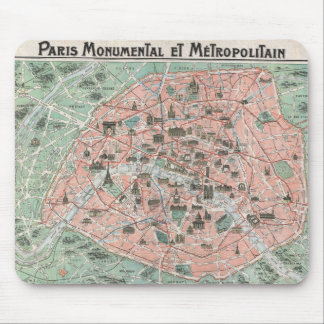 Kunst-Deko-Karte 1932 von Paris, Frankreich Mousepad