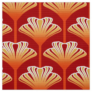 Kunst-Deko-Lilie, Mandarine-Orange und Gold Stoff