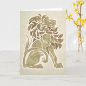 Kunst-Deko-Löwe-Anmerkungs-Karte - Stein Karte (Gelbe Blume)