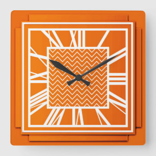 Kunst-Deko, Mandarine Quadratische Wanduhr