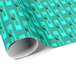 Kunst-Deko-metallisches geometrisches - Pfau und Geschenkpapier