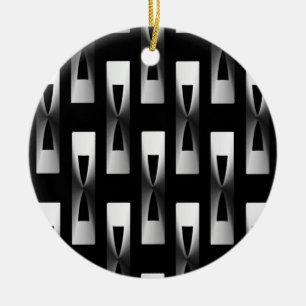Kunst-Deko-metallisches geometrisches - Silber und Keramik Ornament