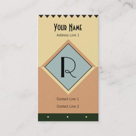 Kunst-Deko-Monogramm-Geschäfts-Karte Visitenkarte (Vorderseite)