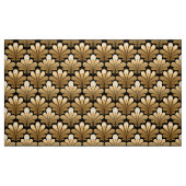 Kunst-Deko-Muschel-Muster, Gold und Schwarzes Stoff (Fat Quarter (45,7 x 55,9 cm))