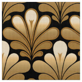 Kunst-Deko-Muschel-Muster, Gold und Schwarzes Stoff (Nahaufnahme)