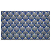 Kunst-Deko-Muschel-Muster-, Silber-und Kobalt-Blau Stoff (Fat Quarter (45,7 x 55,9 cm))