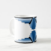 Kunst-Deko-Muster in den Blues Kaffeetasse (Vorderseite Links)