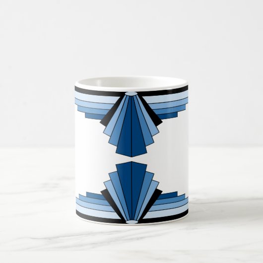 Kunst-Deko-Muster in den Blues Kaffeetasse (Mittel)