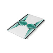 Kunst-Deko-Muster in den Grüntönen Badematte (Schrägansicht)