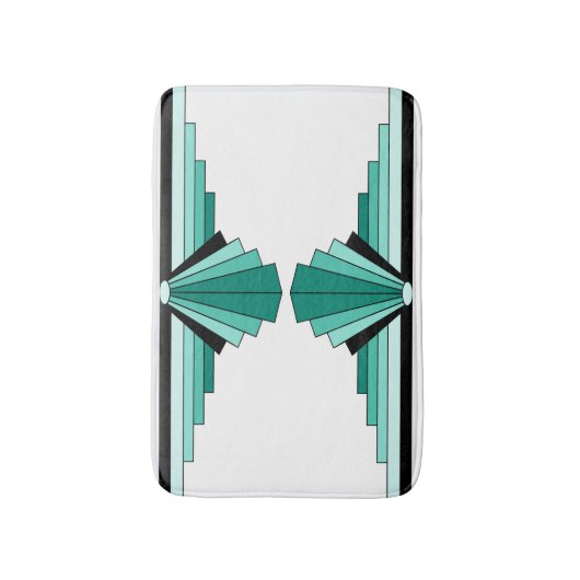 Kunst-Deko-Muster in den Grüntönen Badematte (Vorderseite Vertikal)