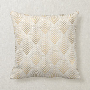 Kunst-Deko-Netz-Elfenbeinbeige sahniges Sepia-Gold Kissen