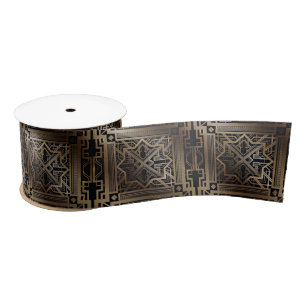 Kunst-Deko, nouveau, Gold, Schwarzes, Chic, Satinband