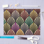 Kunst-Deko, nouveau, Jägergrün, Marineblau, Gelb, Seidenpapier (Handwerk)