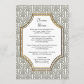 Kunst-Deko Nouveau modernes Fan-Muschel-Muster Menükarte (Rückseite)